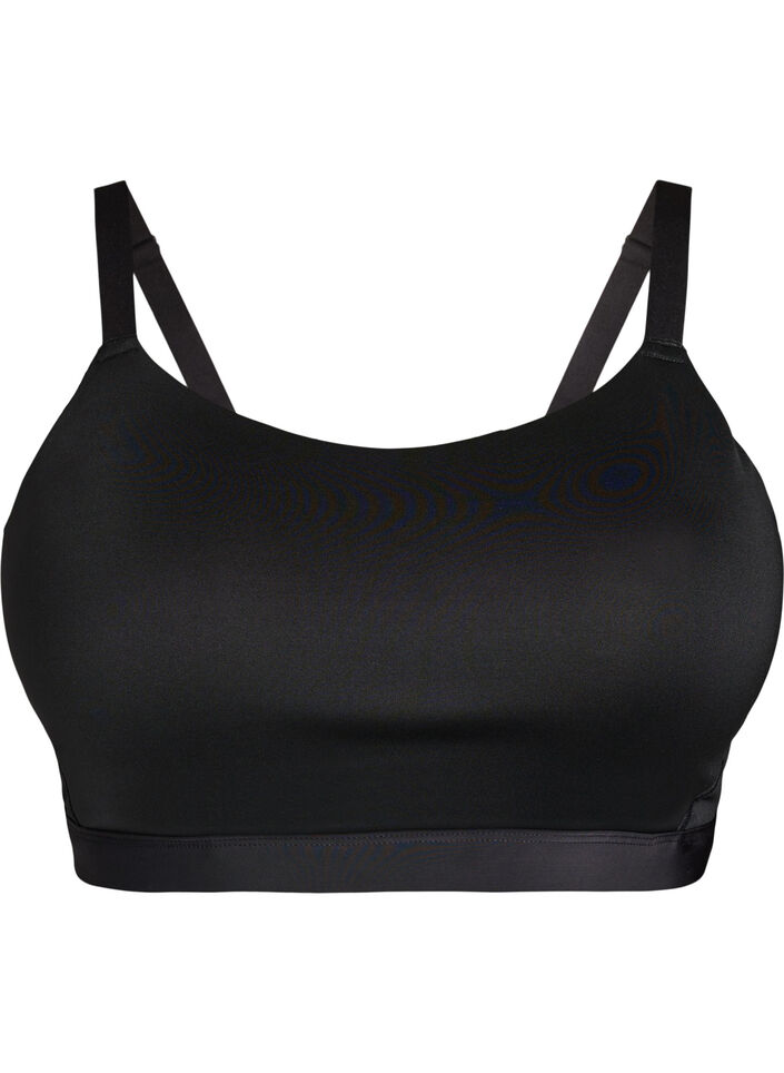 Lett polstret sports-BH, Svart, Packshot image number 0