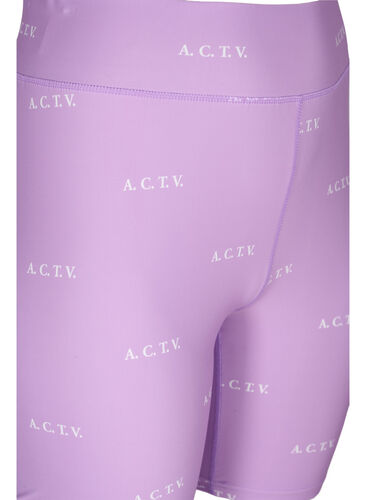 Treningsshorts med mønster, A.Violet w. Text, Packshot image number 2