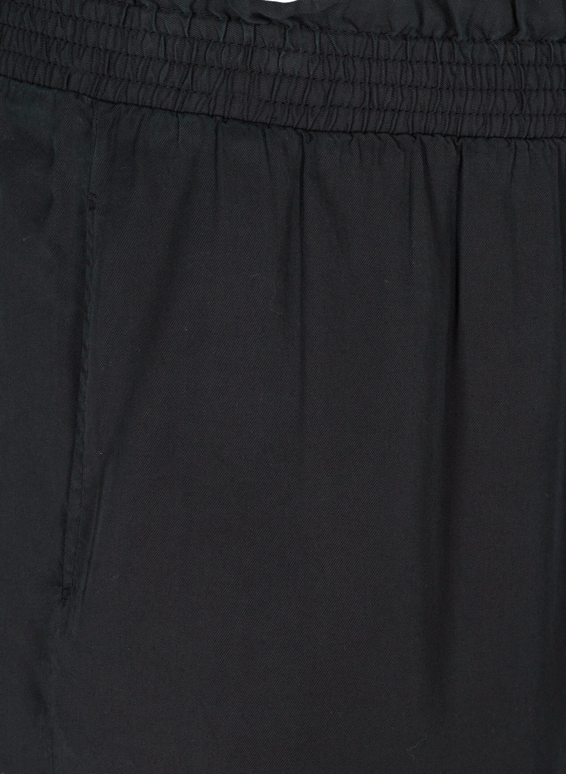 Zizzi L&oslash;s bermudashorts med smock, Black, Packshot image number 2
