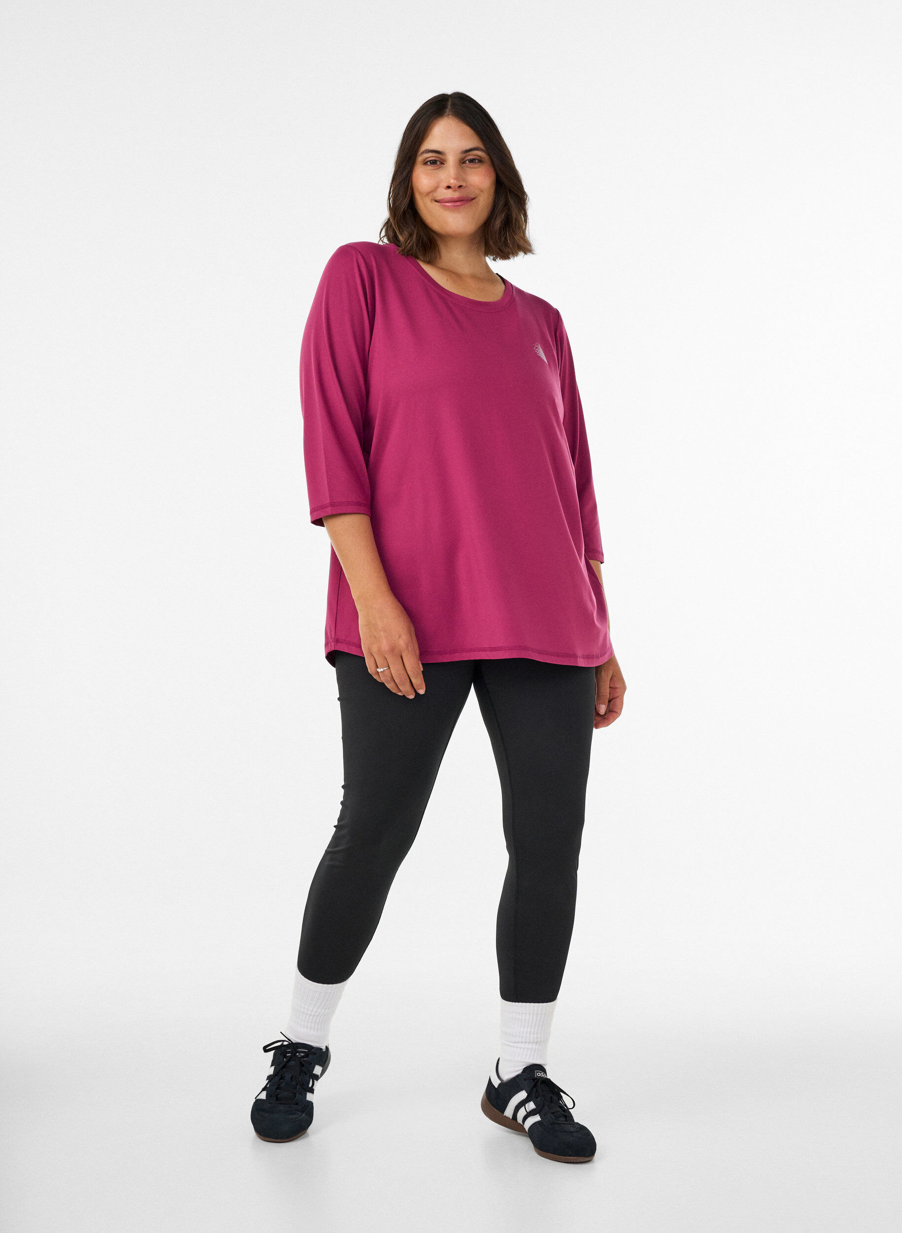 ZizziTreningsgenser med 3/4-ermer, Rosa, Model image number 1