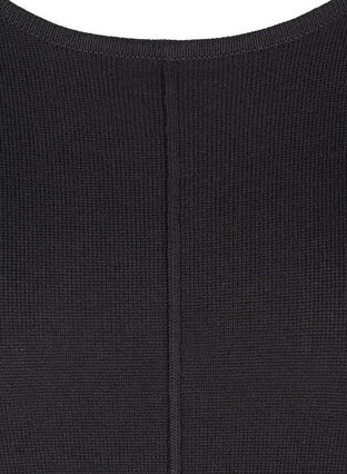 Langermet strikkekjole med a-form, Black, Packshot image number 2