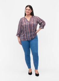 Jeggings med lommer, Blue denim, Model