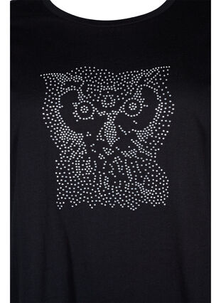 T-skjorter med nagler i økologisk bomull, Black Owl, Packshot image number 2
