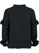 Bluse med volanger og knapper, Black, Packshot image number 1