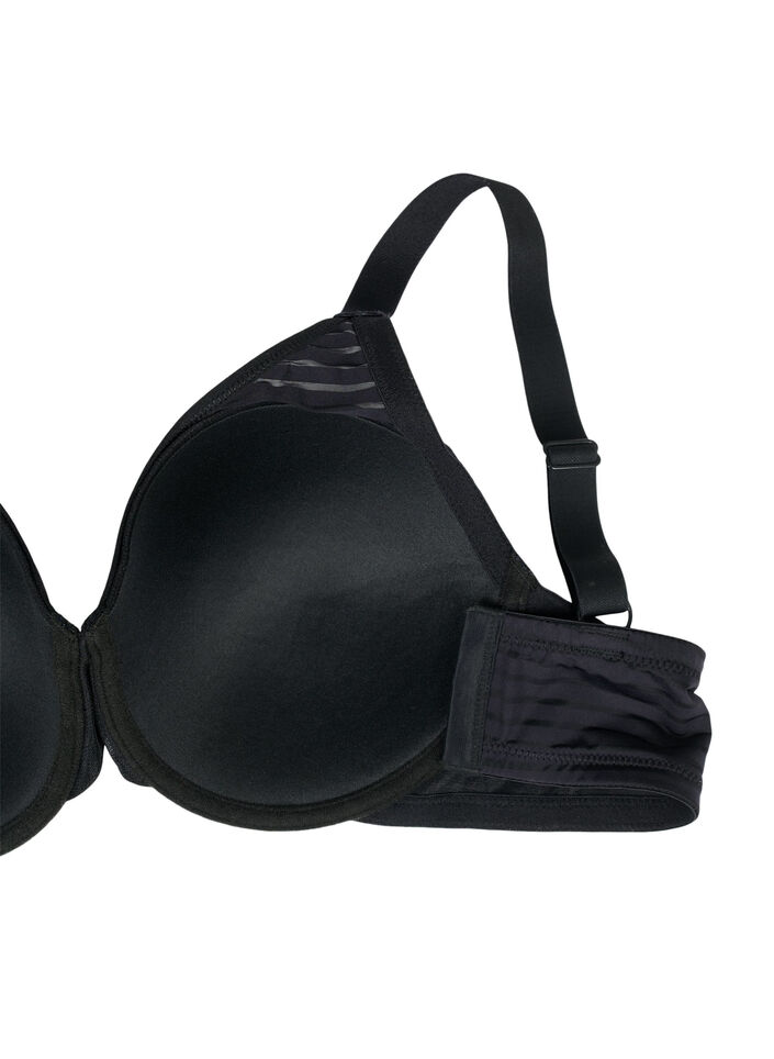 Formstøpt BH med stripete netting, Black, Packshot image number 3