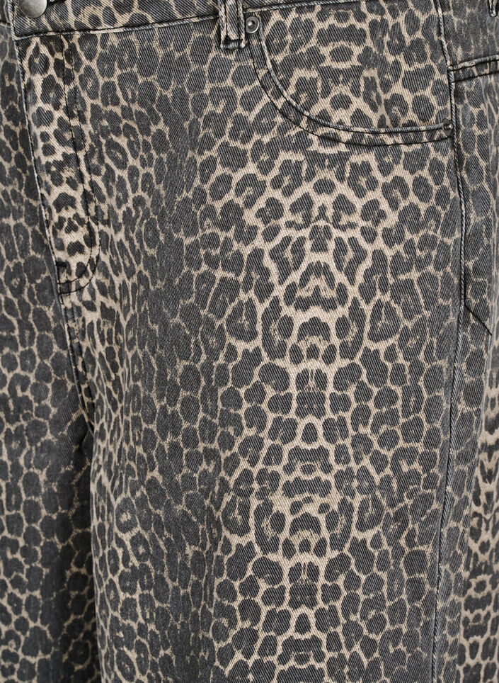 Leopardmønstret denim Bermudashorts, Leopard, Packshot
