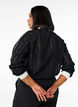 Strukturert jersey-bluse med kontrastdetaljer, Svart, Model image number 2