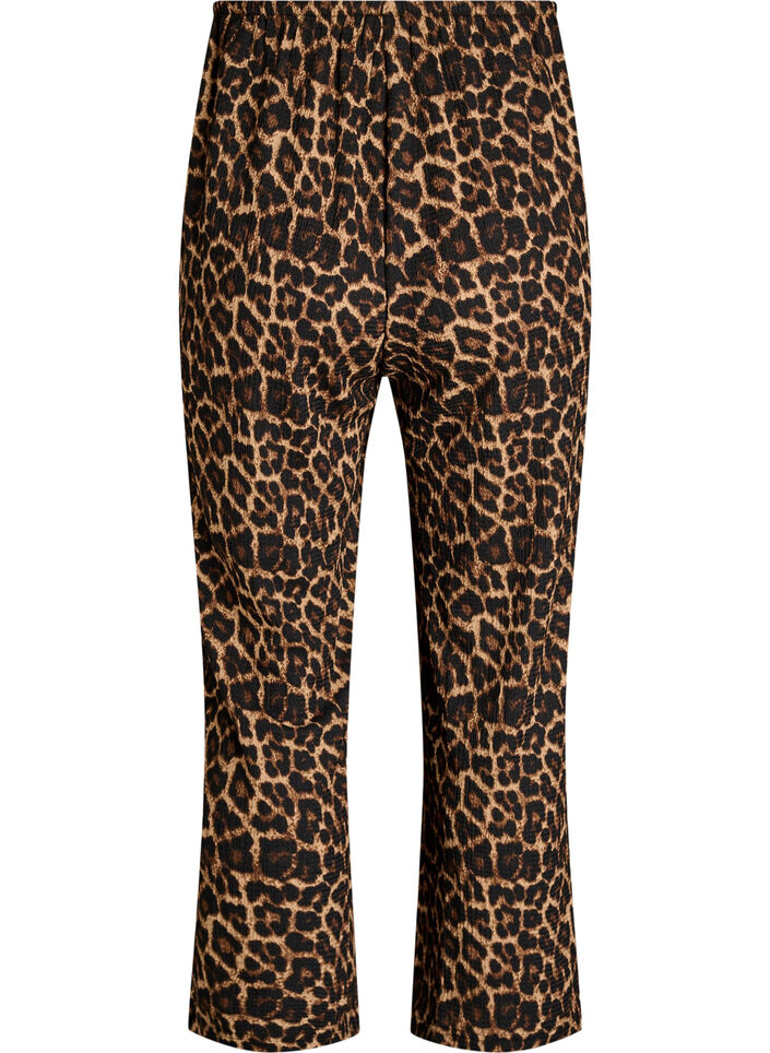 Bukser med vide ben i et lett teksturert stoff, Svart, Packshot image number 1