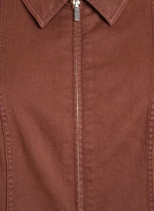Zizzi Kort kjole i twill med glidelås, Brun, Packshot image number 2