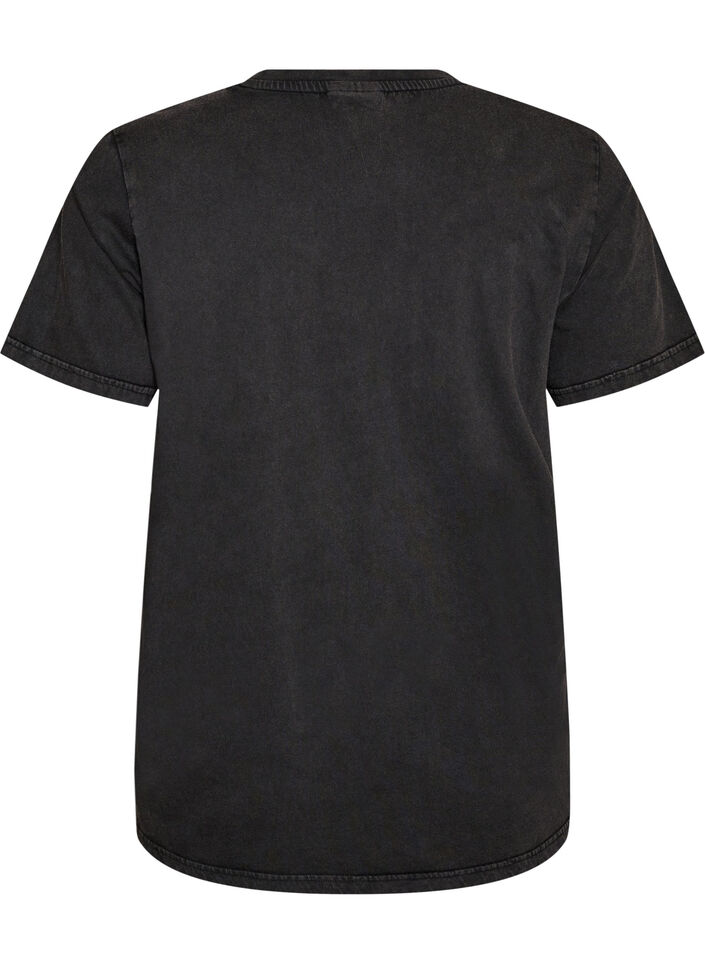 Grafisk T-skjorte i &oslash;kologisk bomull, Gr&aring;, Packshot image number 1