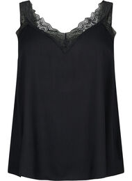 Blondetopp i viskose, Black