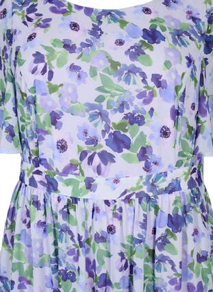 Blomstret kjole med korte ermer, Xenon B. Flower AOP, Packshot image number 2