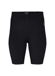 Tettsittende treningshorts med lomme, Black, Packshot