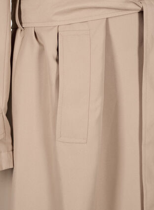 Zizzi Lang trenchcoat med belte, Nomad, Packshot image number 3