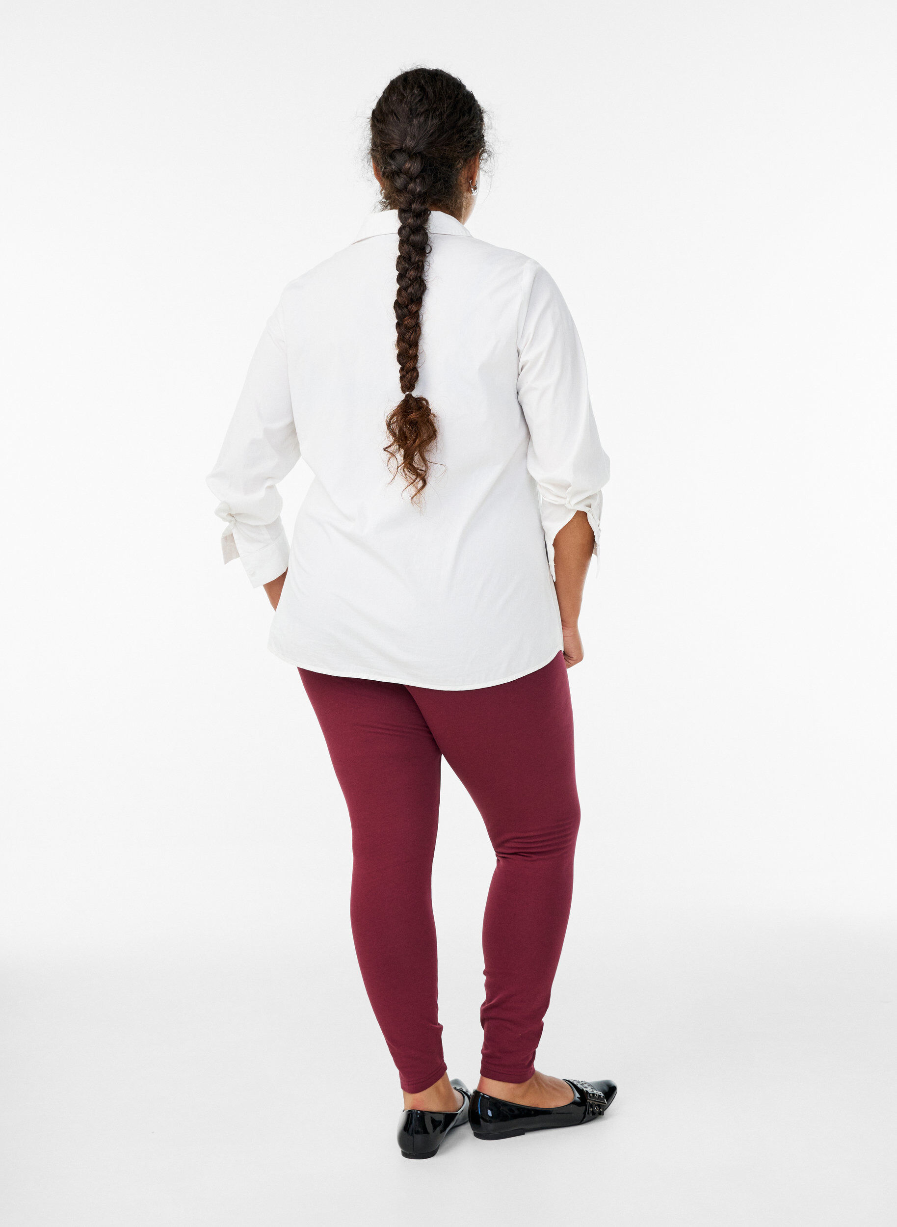 ZizziF&ocirc;ret tights i bomull, M&oslash;rk Bordeaux, Model image number 2