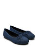 Wide fit - Denim ballerina med sløyfe, Blå, Packshot image number 1