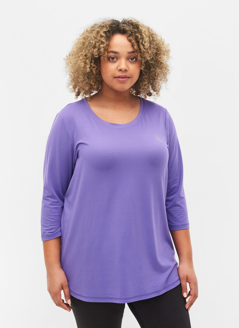 Treningsgenser med 3/4-ermer, Lilla, Model image number 0