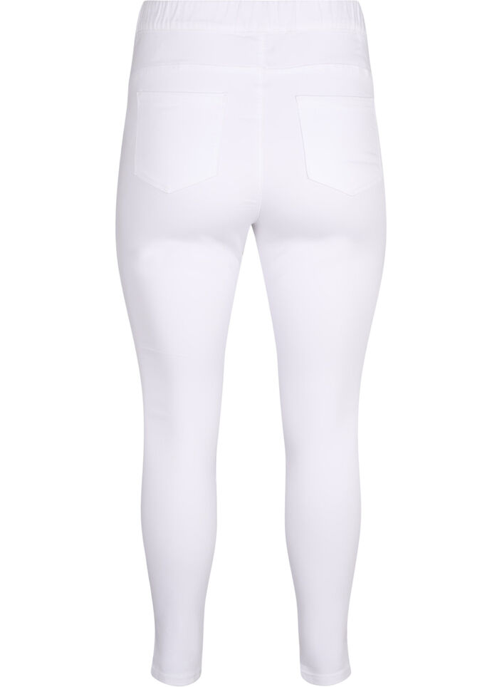 Jeggings med h&oslash;y midje, Hvit, Packshot image number 1