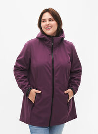 Kort softshell jakke med lommer, Hortensia, Model