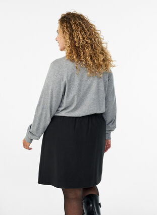 Zizzi Strikkeplagg med krage, Light Grey Melange, Model image number 2
