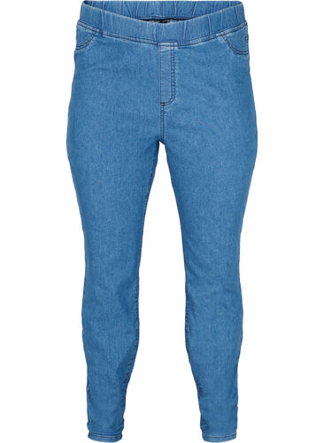 Jeggings med lommer, Blue denim, Packshot image number 0