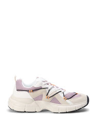 Wide fit - Treningssko med kontrastfargede lisser, Elderberry