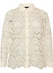 Skjorte i blonder med perleknapper, Vanilje, Packshot image number 0