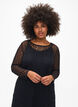Heklet kjole med lange ermer, Black, Model image number 2