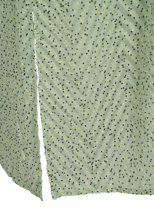 Prikkete skjortekjole med 3/4 ermer og splitt, Seagrass Dot, Packshot image number 3