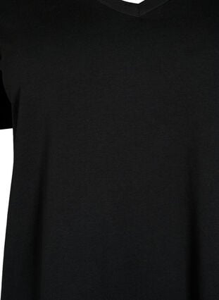 T-skjorte med V-hals, 2 stk, Bright White / Black, Packshot image number 3