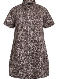 Denimskjortekjole med leopardtrykk, Light LEO