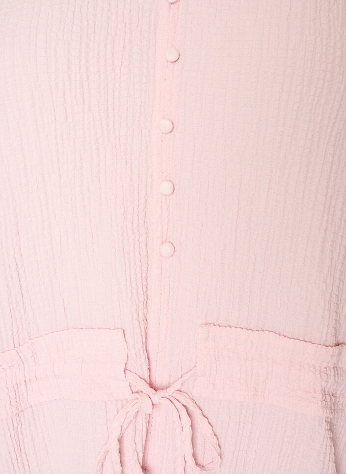Bluse med tekstur og knytebelte, Rosa, Packshot image number 2