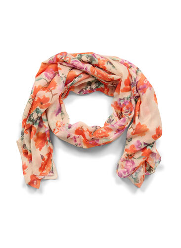 Skjerf med blomstermønster, Buttercream AOP, Packshot image number 0