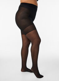 Push-up str&oslash;mpebukser 50 denier med m&oslash;nster, Svart