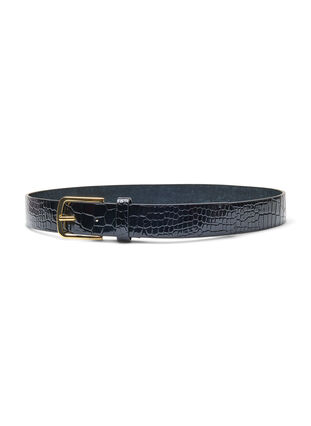 Strukturert belte i imitert skinn, Black, Packshot image number 1