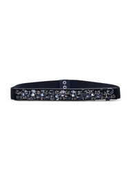 Elastisk midjebelte med strass, Black