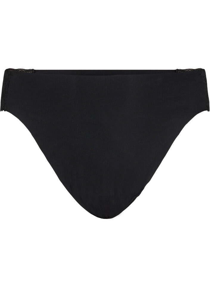 2-pakning Brazilian-truser med normal midje, Svart, Packshot image number 2