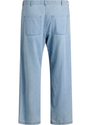 Zizzi Høy midje jeans med knytebelte, Blå, Packshot image number 1