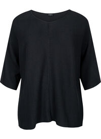 Strikket bluse med 3/4-ermer