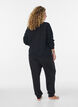Sweat cardigan med h&oslash;y krage og glidel&aring;s, Svart, Model image number 2
