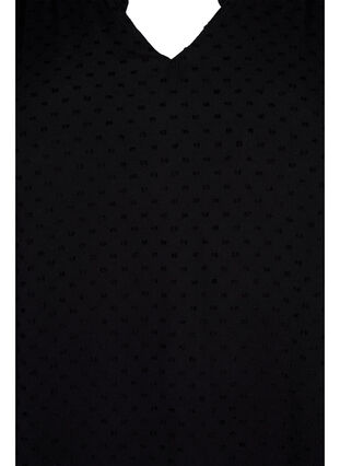 Langermet bluse med smock- og volangdetaljer, Black, Packshot image number 2
