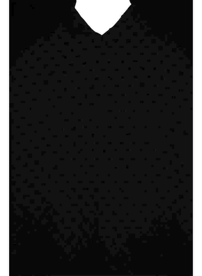 Langermet bluse med smock- og volangdetaljer, Black, Packshot image number 2