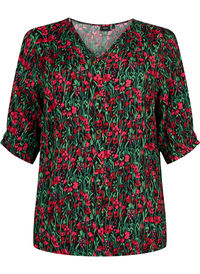 Bluse i viskoe med knapper