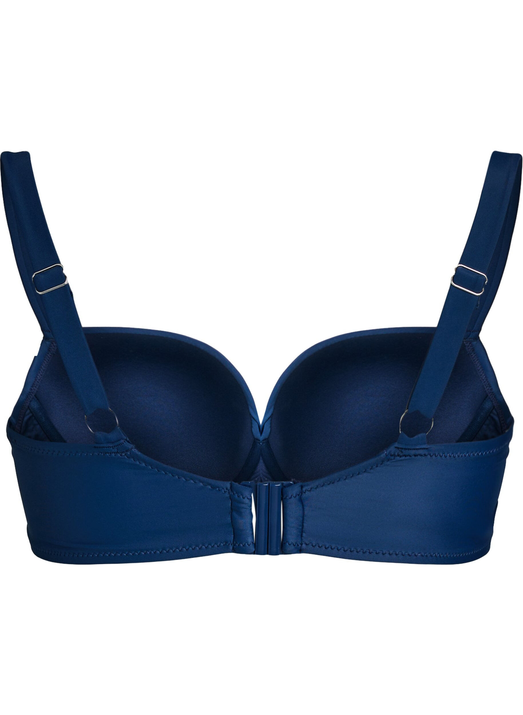 ZizziBikinitopp med b&oslash;yler og drapering, Bl&aring;, Packshot image number 1