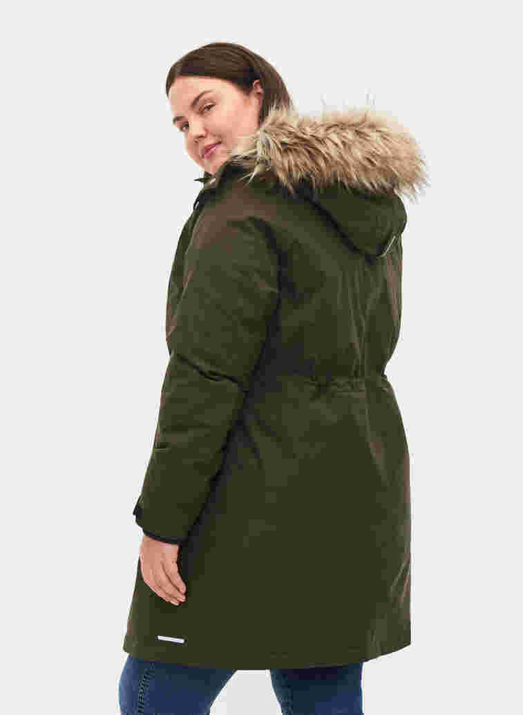 Vanntett vinterjakke med avtagbar hette, Forest Night, Model