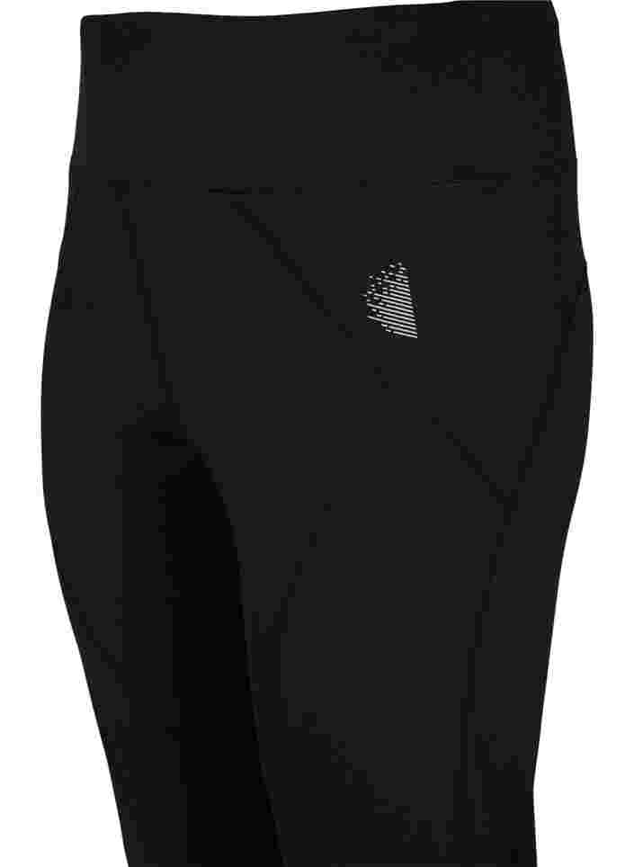 Treningstights med refleks og innvendig fleece, Black, Packshot image number 2