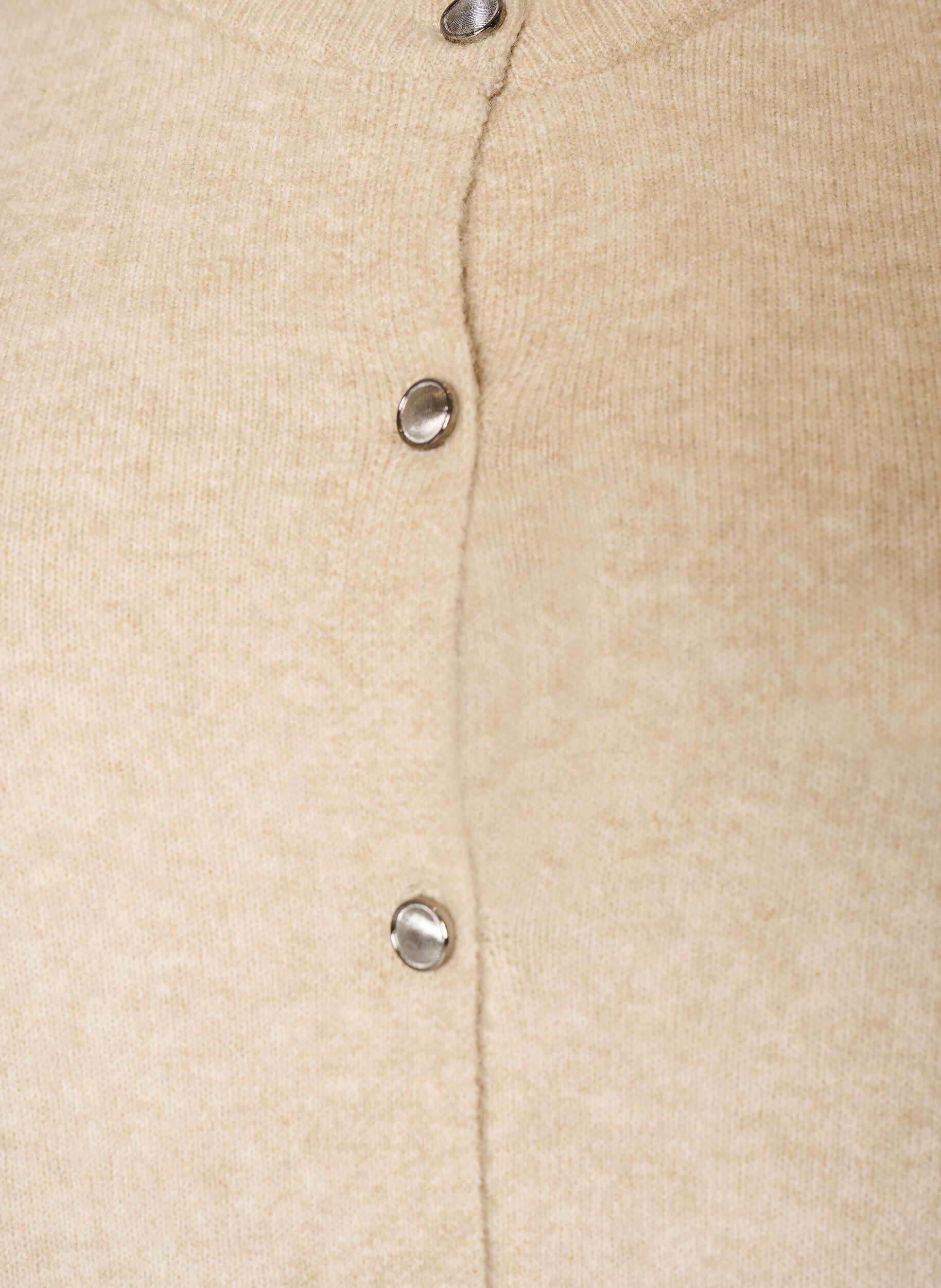 ZizziStrikket cardigan med korte ermer, Beige, Packshot image number 2