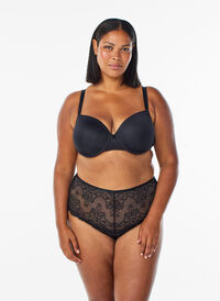 Krokfri blondetruse med stringrygg, Svart Krokfri blondetruse med stringrygg, Svart, Model