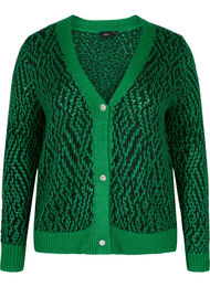 Mønstrete strikket cardigan med knapper, Jolly Green Comb