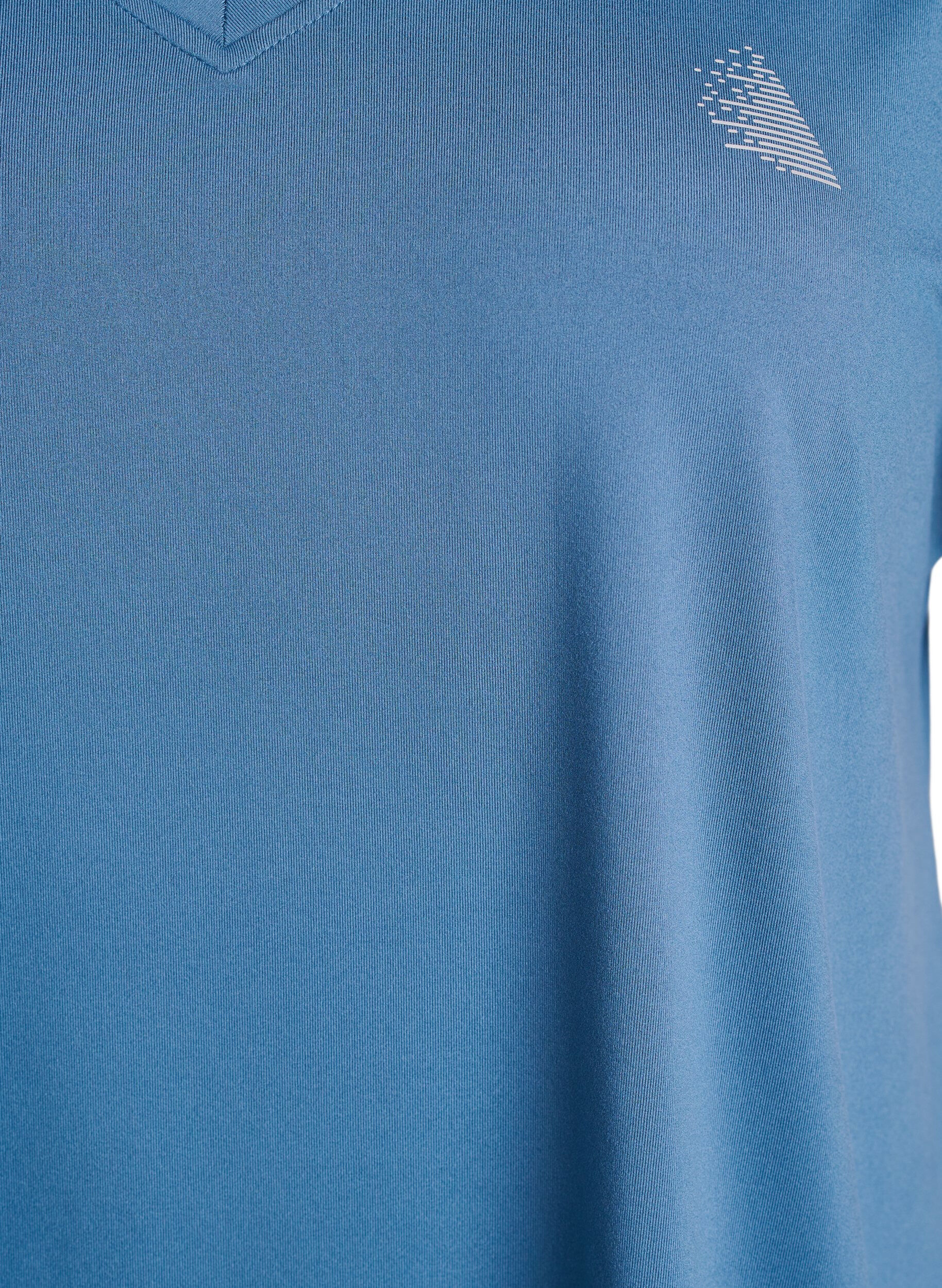 ZizziKortermet trenings-t-skjorte med v-hals, Bl&aring;, Packshot image number 2